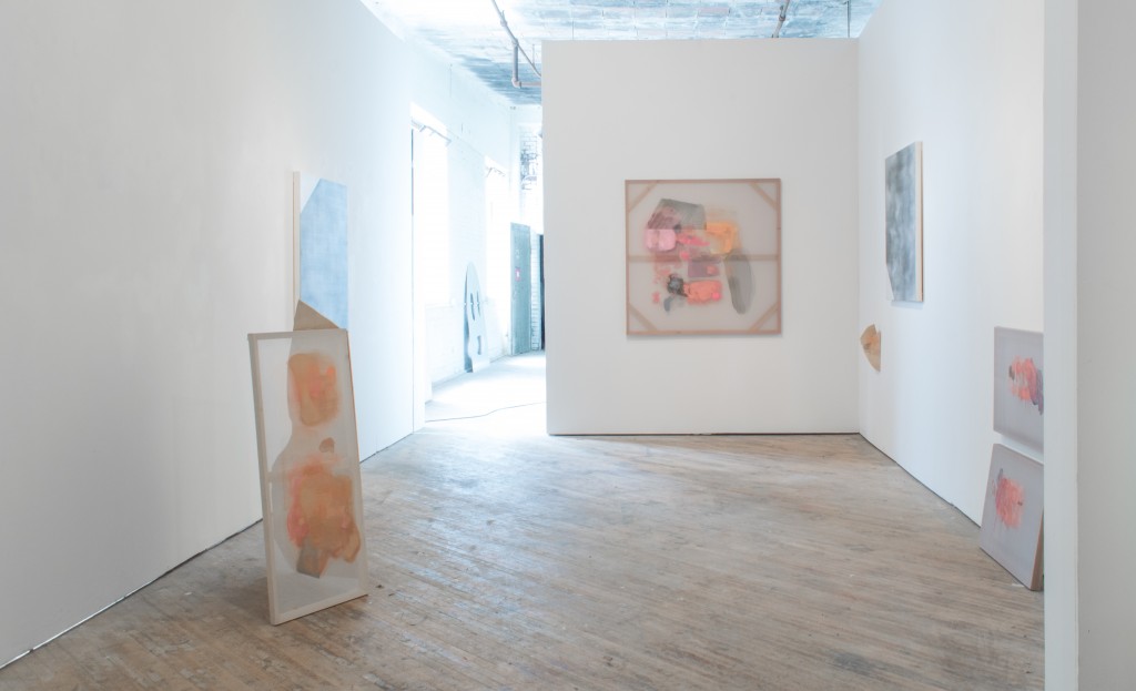 Amiable Strangers installation view - Paintings by Elise Thompson and Nathan Weikert